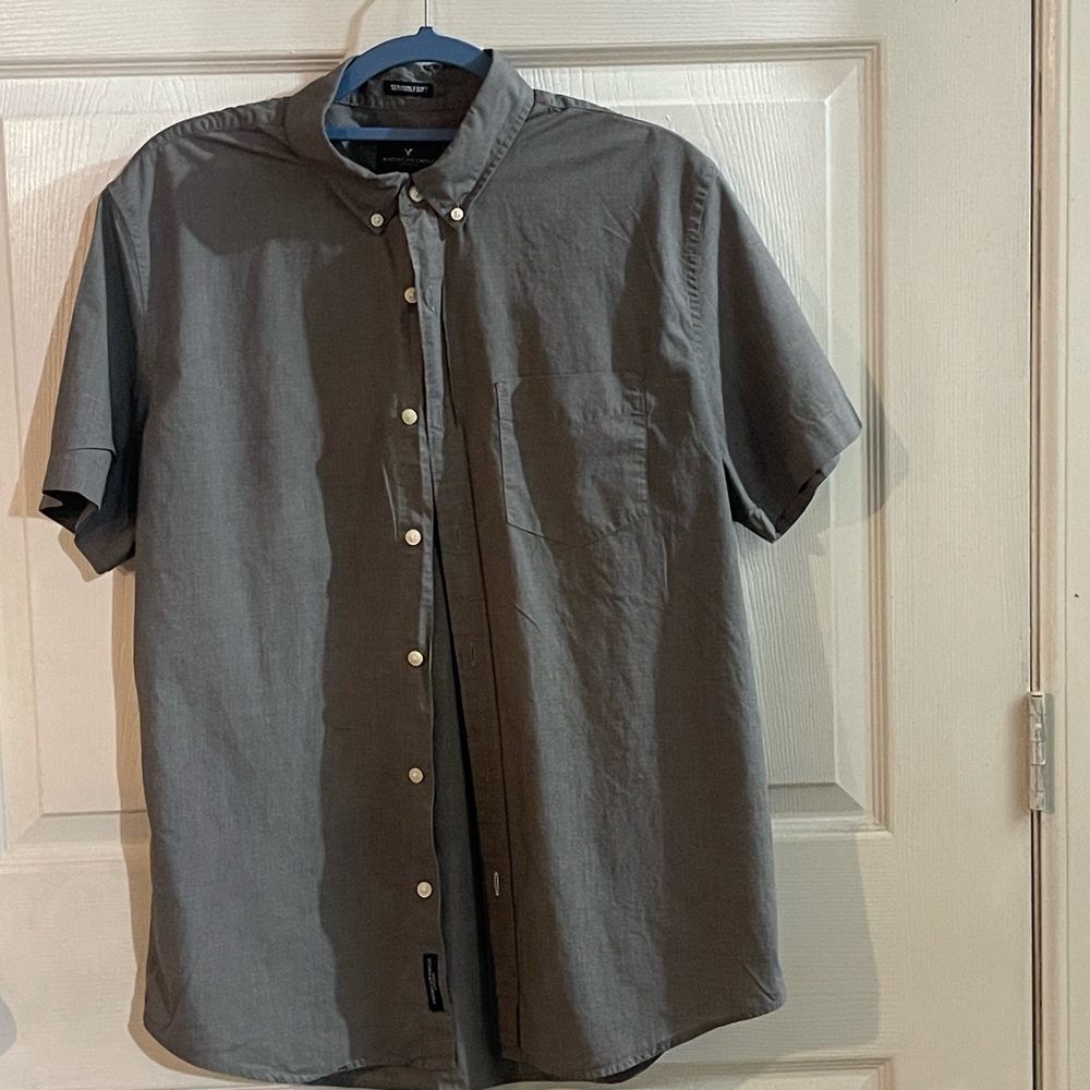 American Eagle Outfitters Dark Gray Casual Shirt - Picture 3 of 8
